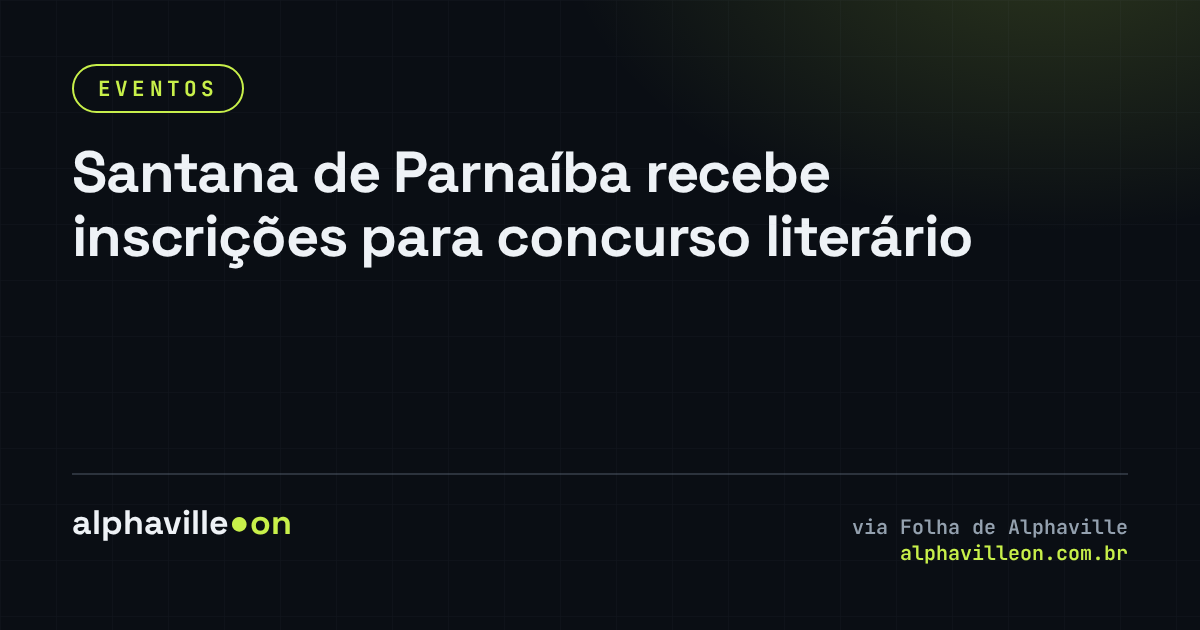 Santana de Parnaíba recebe inscrições para concurso literário