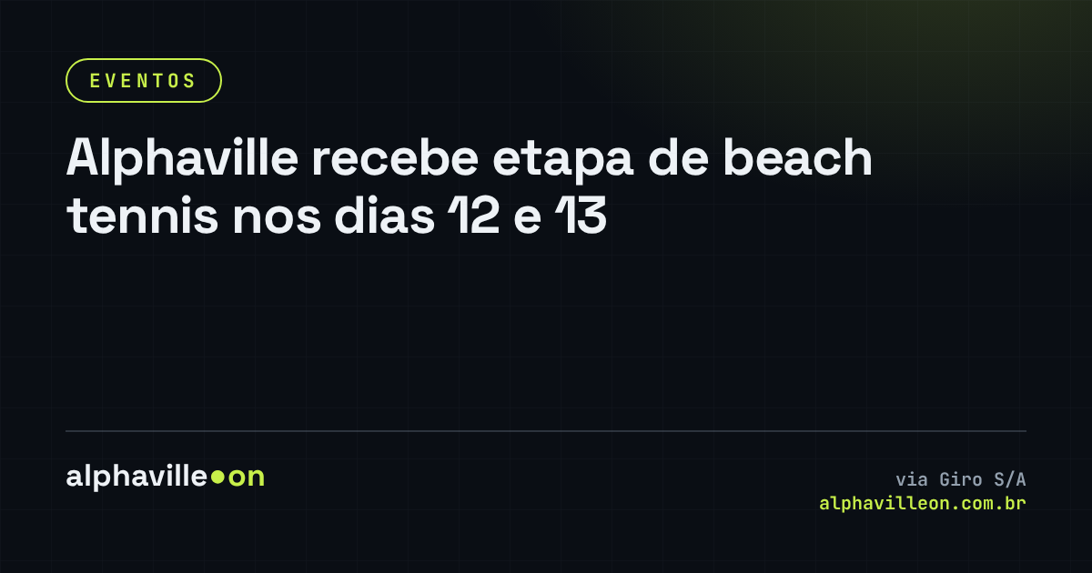 Alphaville recebe etapa de beach tennis nos dias 12 e 13