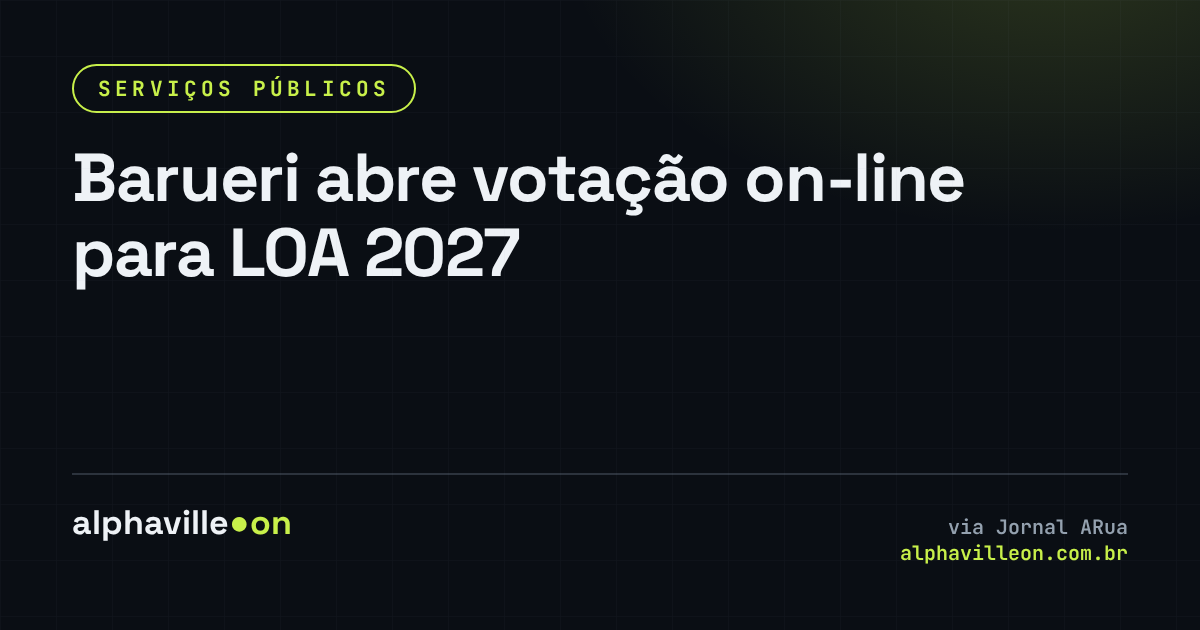 Barueri abre votação on-line para LOA 2027