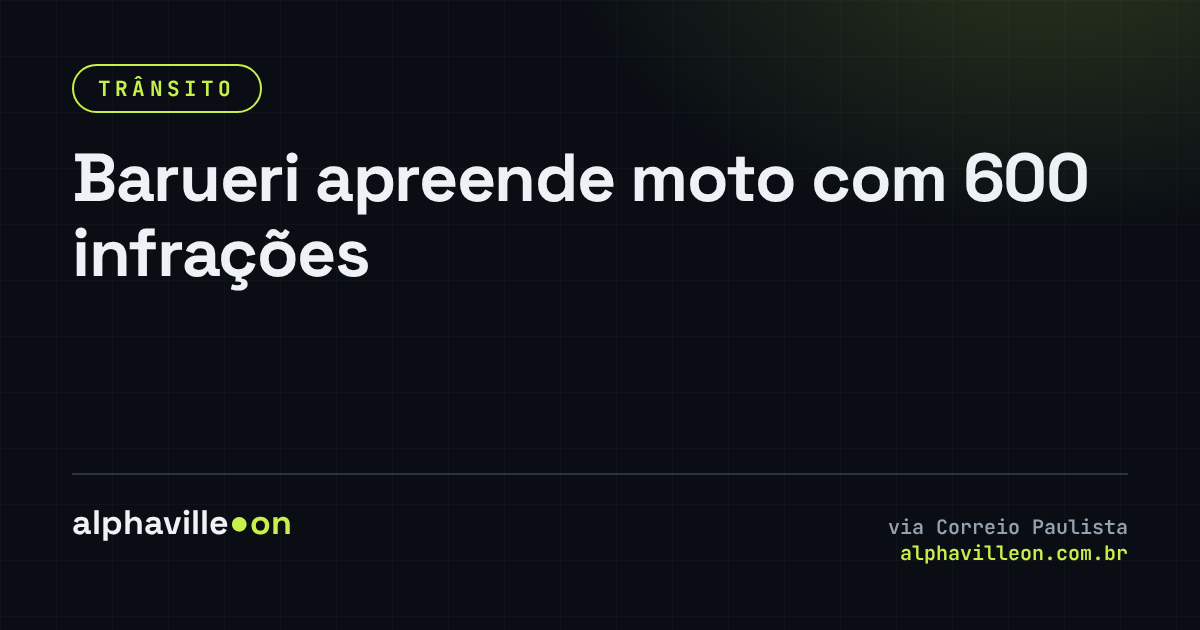 Barueri apreende moto com 600 infrações