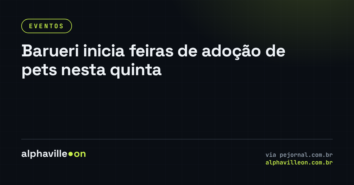 Barueri inicia feiras de adoção de pets nesta quinta