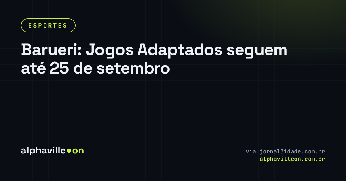 Barueri: Jogos Adaptados seguem até 25 de setembro