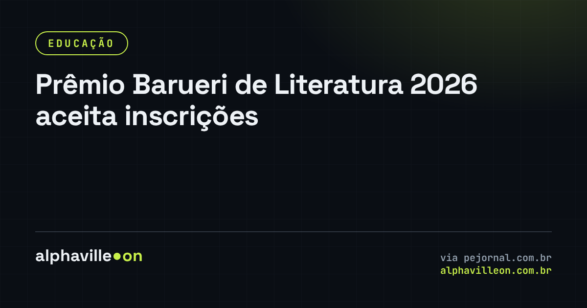 Prêmio Barueri de Literatura 2026 aceita inscrições