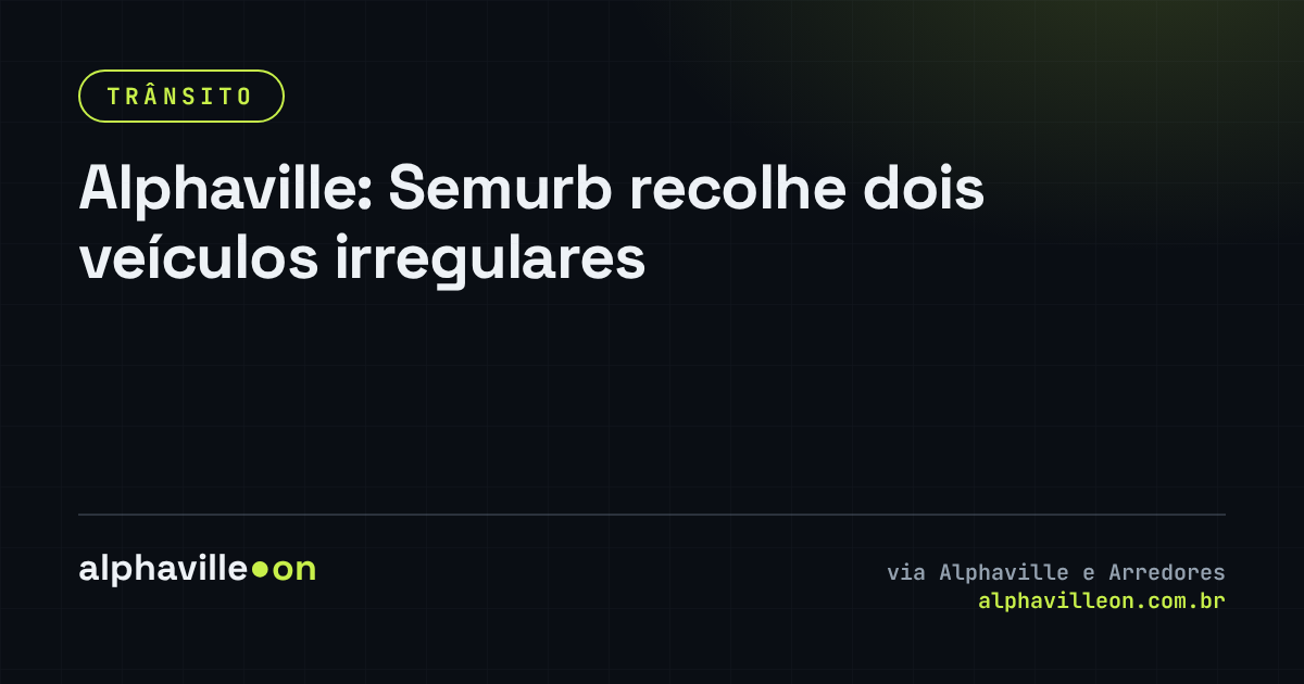 Alphaville: Semurb recolhe dois veículos irregulares