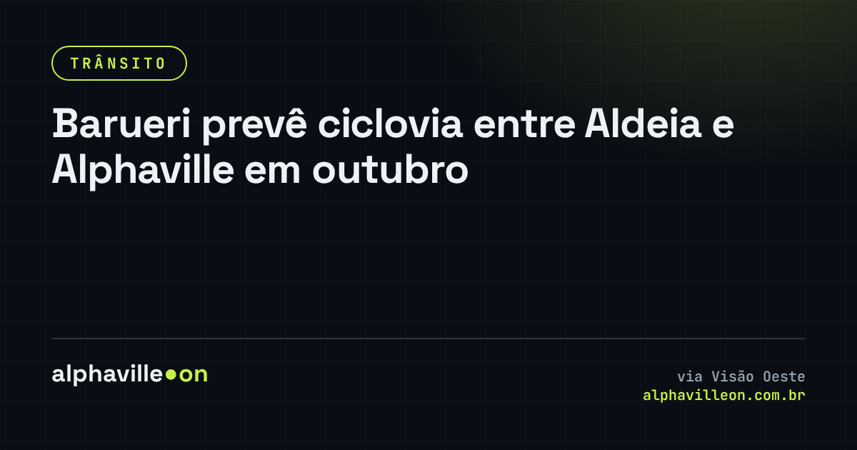 Barueri prevê ciclovia entre Aldeia e Alphaville em outubro