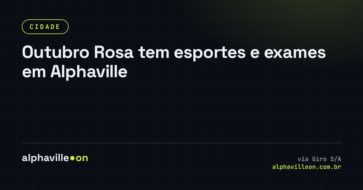 Outubro Rosa tem esportes e exames em Alphaville