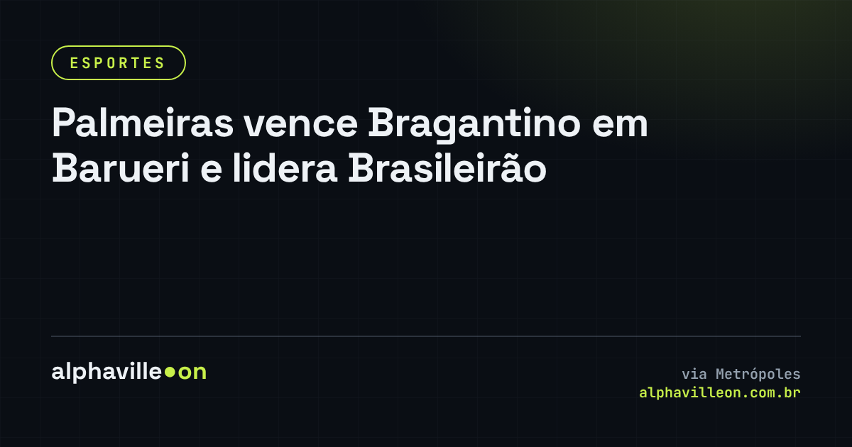 Palmeiras vence Bragantino em Barueri e lidera Brasileirão